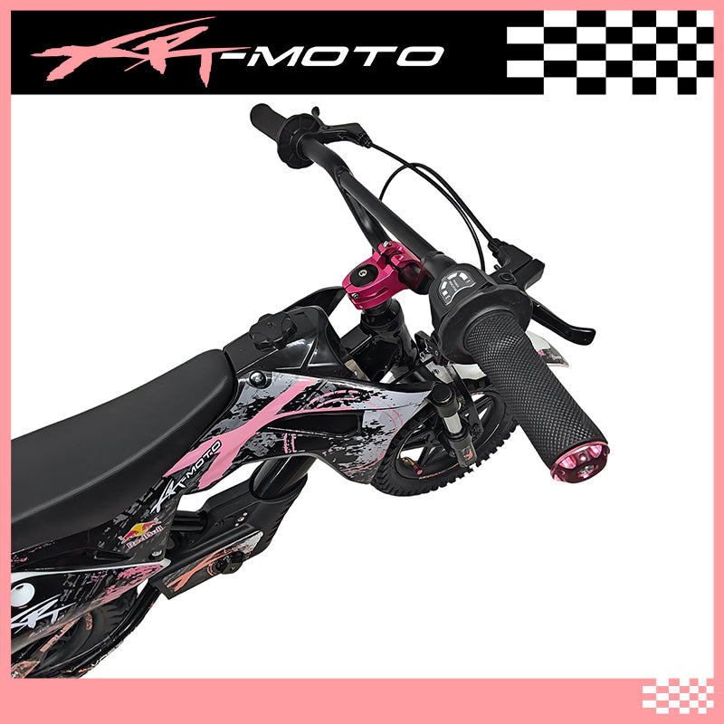 12in_Fury_X_plastic_kit_pink_bar-clamp_12inch_extreme_volitaic_cub_XRT-moto_XRT_moto_handelbar