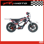 Children's dirt bike with red and black design on a white background, featuring the XRT-Moto brand.XRT_moto_MX_plastic_kit_Fury_Pro_plus_Purspeed_extreme