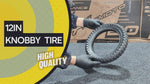 12in kid electric bike tire knobby aggressive tread